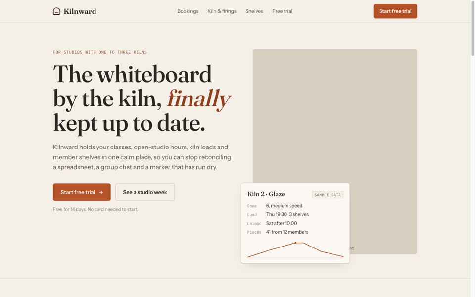 First screen of the page built from the full brief